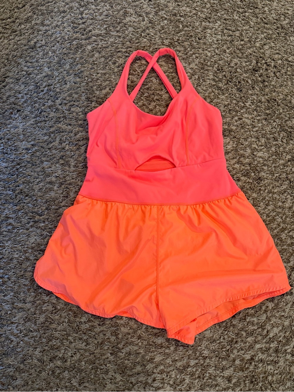 Free People Neon Pink Athletic Romper Shorts